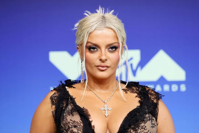 Bebe Rexha Huge Boobs Sheer Lace Corset Mtv Vmas