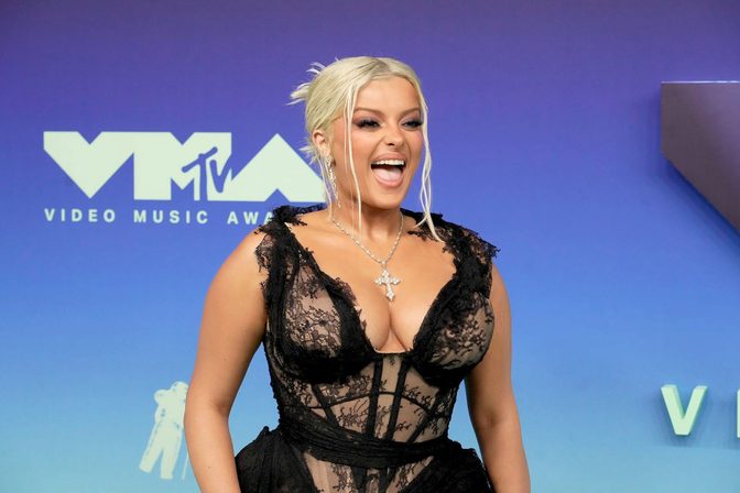 Bebe Rexha Huge Boobs Sheer Lace Corset Mtv Vmas
