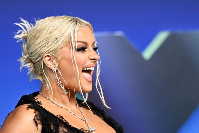 Bebe Rexha Huge Boobs Sheer Lace Corset Mtv Vmas
