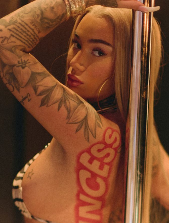 Bhad Bhabie Big Ass Zebra String Bikini Pole Squat