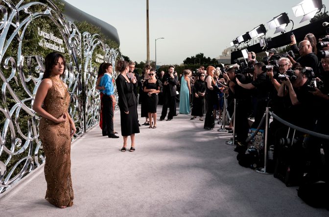 Camila Cabello Sheer Gold Gown Lucas Museum Opening