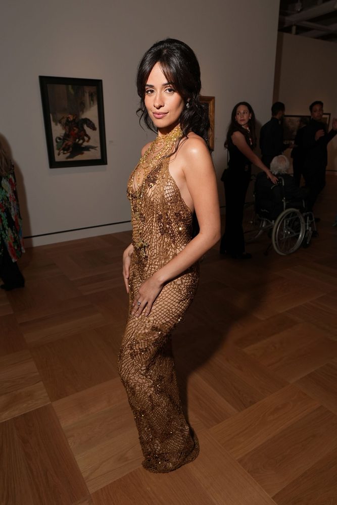 Camila Cabello Sheer Gold Gown Lucas Museum Opening
