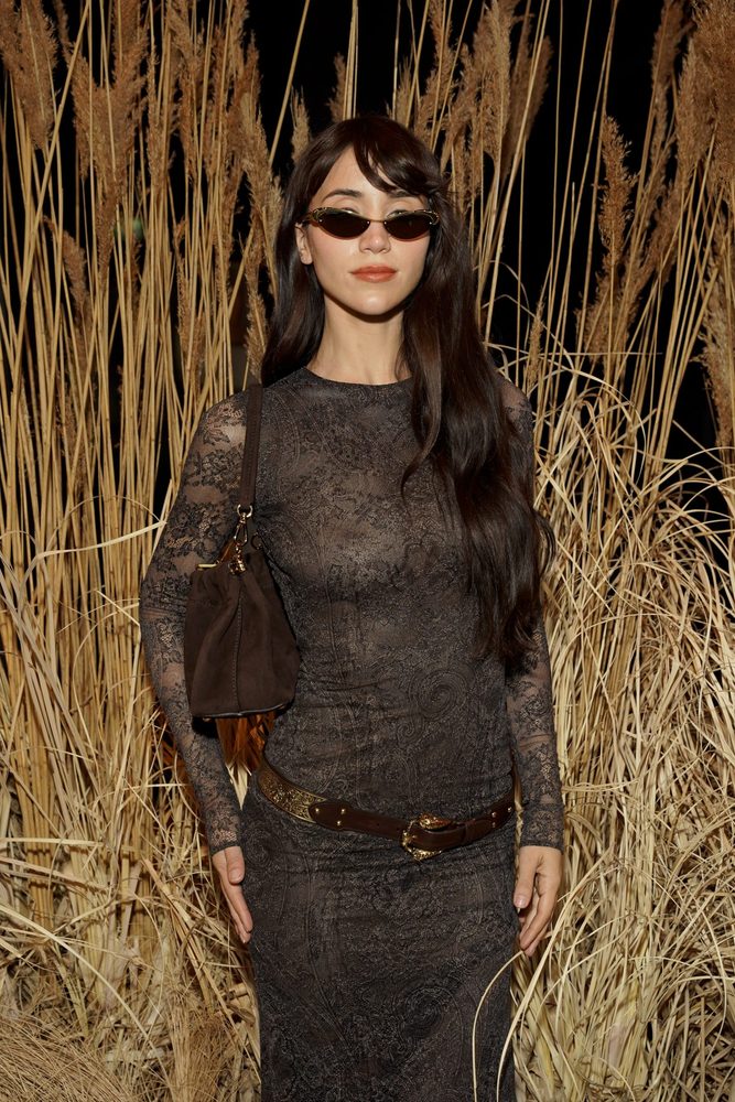 Caylee Cowan See Through Lace Boobs Ass Etro Milan Show