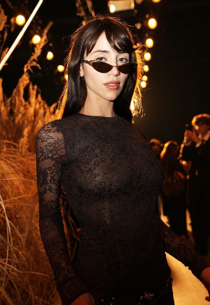 Caylee Cowan See Through Lace Boobs Ass Etro Milan Show