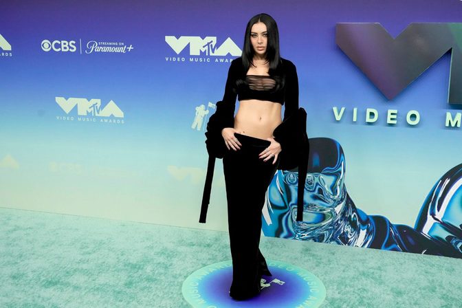Charli Xcx Braless Nipslip Sheer Top Vmas