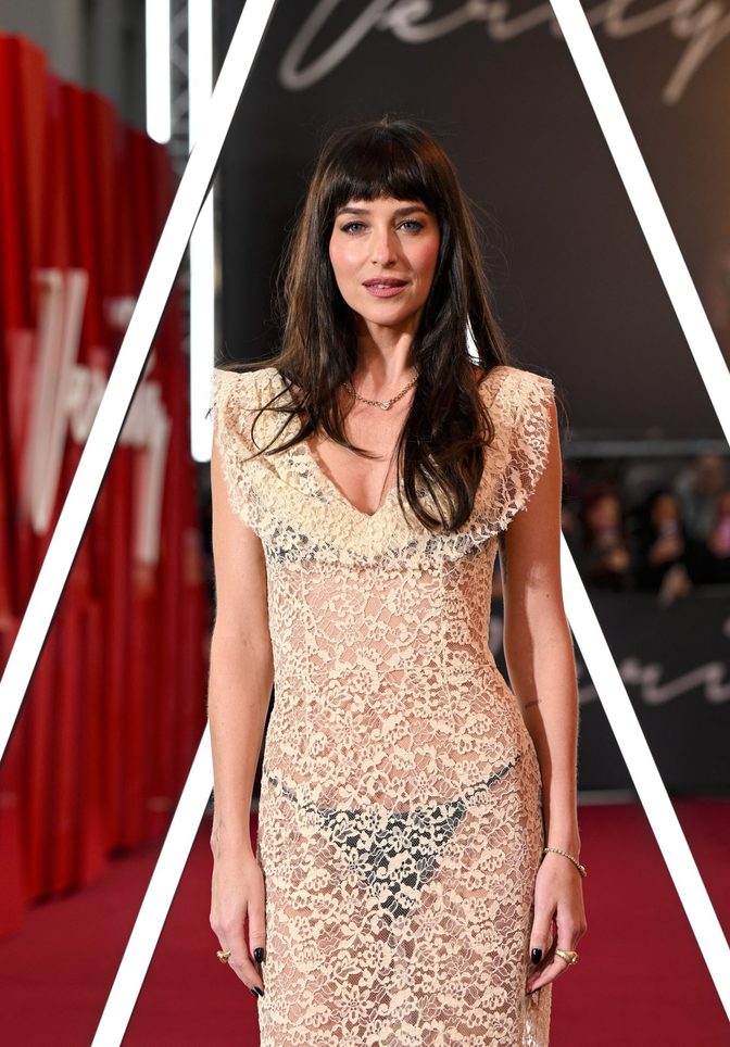 Dakota Johnson See Through Lace Black Lingerie Verity Premiere