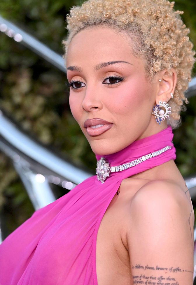 Doja Cat Sheer Pink Dress Bare Boobs Lucas Museum