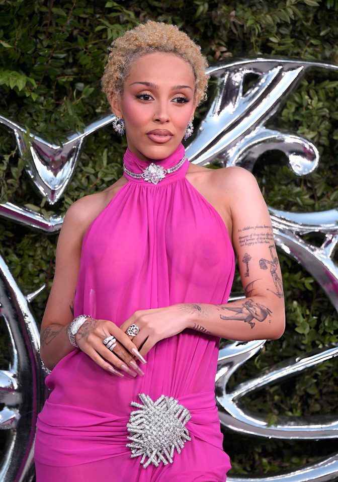 Doja Cat Sheer Pink Dress Bare Boobs Lucas Museum