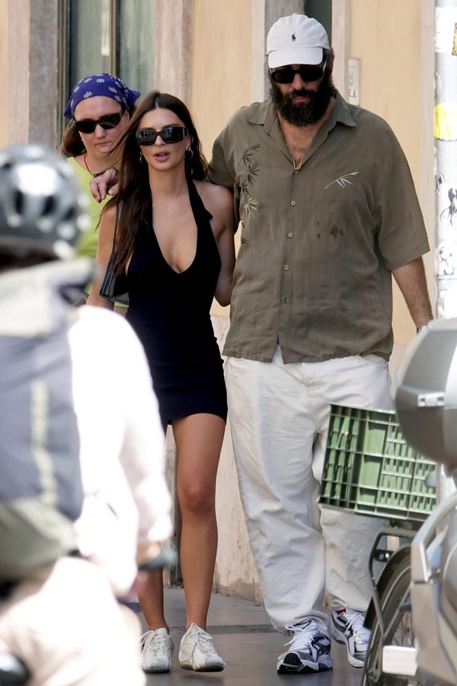 Emily Ratajkowski Cleavage Black Mini Dress Rome