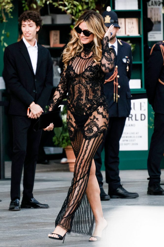 Heidi Klum See Through Lace Thong Breasts Ass Vogue World Milan