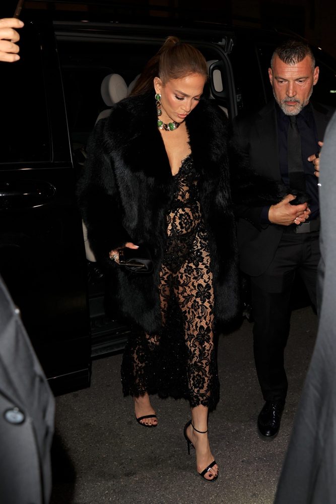 Jennifer Lopez Big Booty Sheer Lace Thong Dolce Gabbana After Party