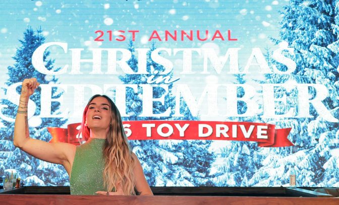 Jojo Levesque Green Sequin Dress Sideboob High Slit Christmas In September