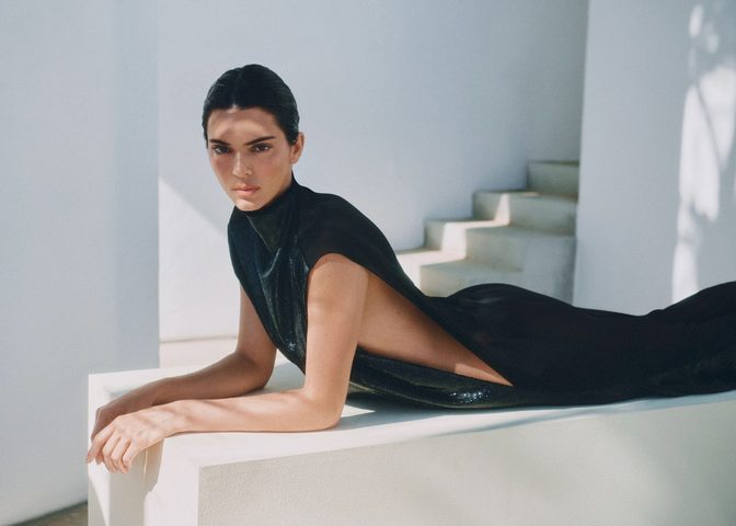 Kendall Jenner Bare Thighs High Slit Dress Revolve Magazine Issue One