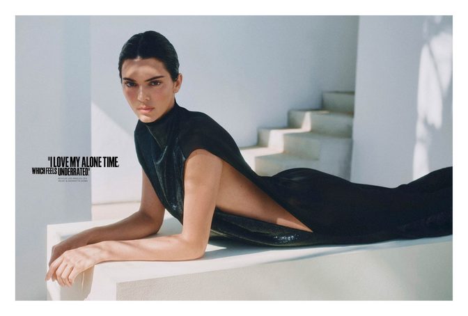 Kendall Jenner Bare Thighs High Slit Dress Revolve Magazine Issue One