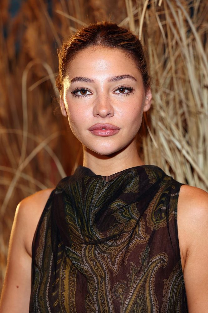 Madelyn Cline Sheer Paisley Feather Dress Etro Milan
