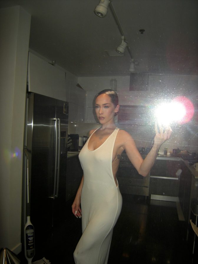 Maeta Tight White Jumpsuit Cleavage Ass Open Back