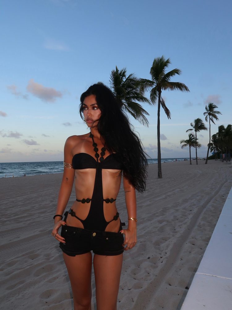 Naaz Torbati Sexy Body Tan Lines Beach Swimsuit