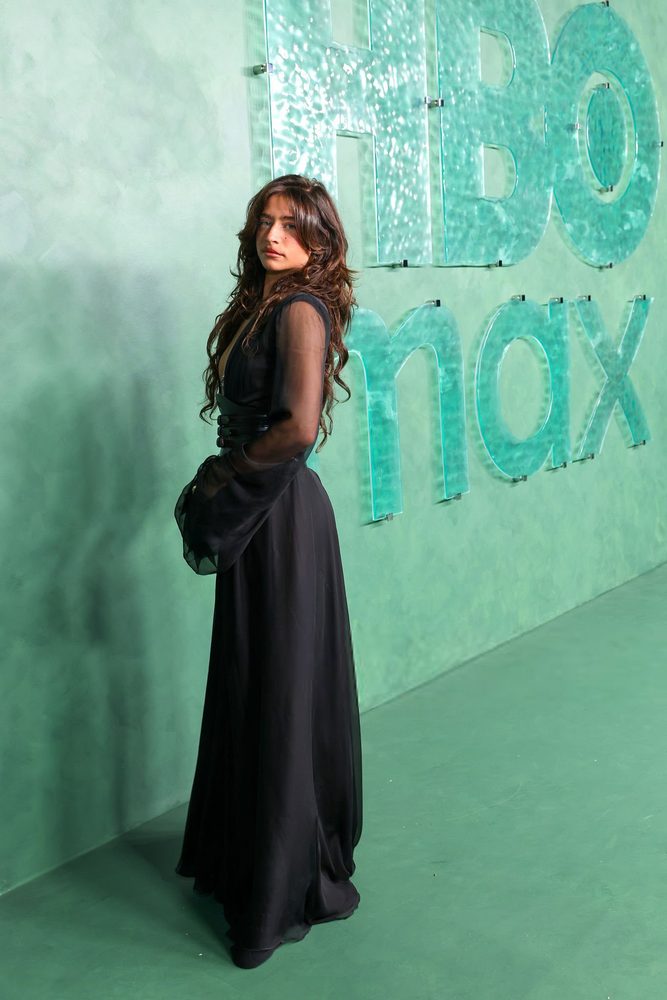Odessa Azion High Slit Sheer Dress Panty Peek Hbo Afterparty
