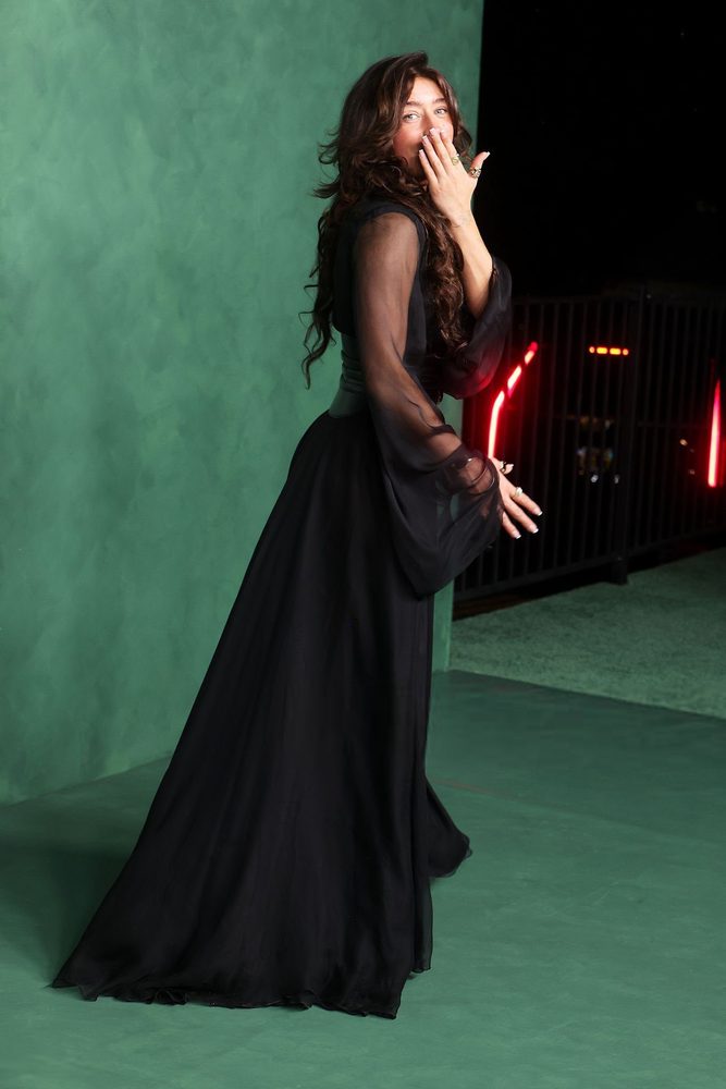 Odessa Azion High Slit Sheer Dress Panty Peek Hbo Afterparty