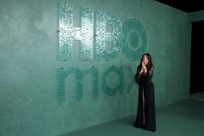 Odessa Azion High Slit Sheer Dress Panty Peek Hbo Afterparty