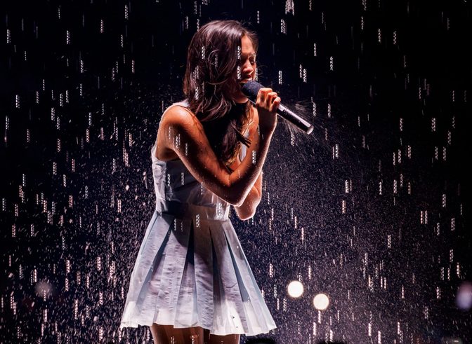 Olivia Rodrigo Wet Curves Pink Shorts Unraveled Tour Opener