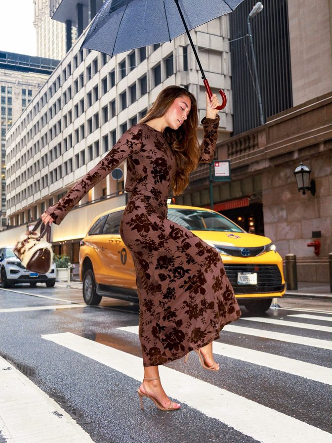 Presley Elise Floral Mesh Dress Marsak Campaign Grand Central