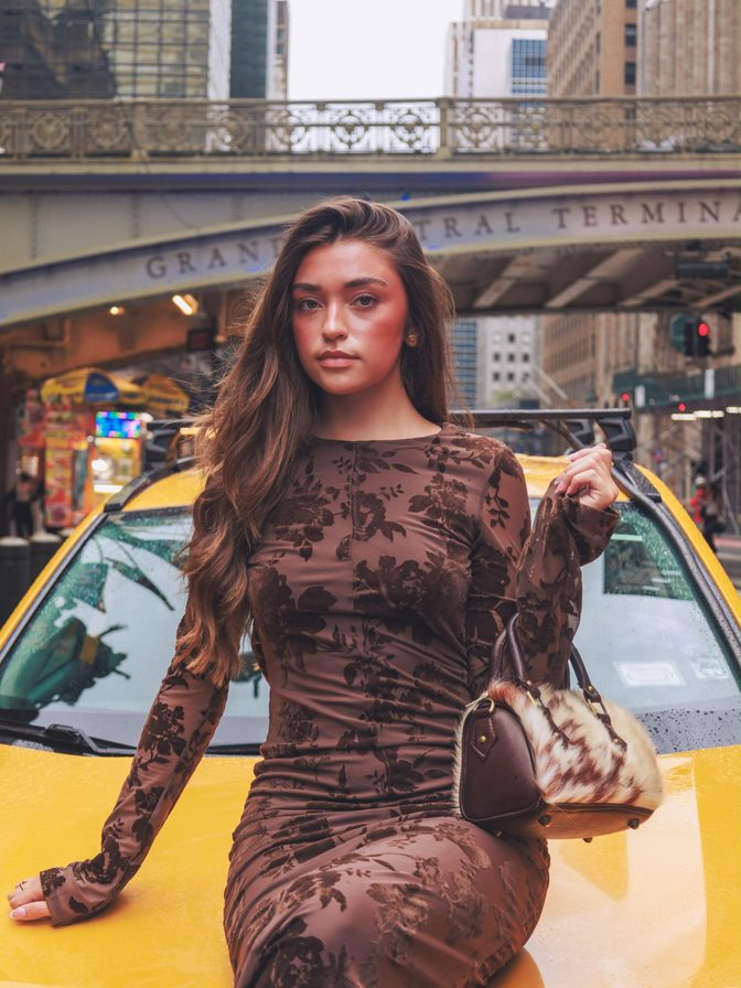 Presley Elise Floral Mesh Dress Marsak Campaign Grand Central