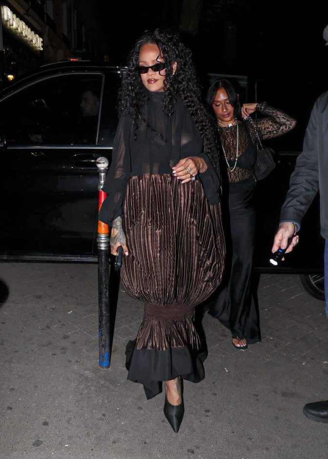 Rihanna See Through Blouse Boobs Paris Night