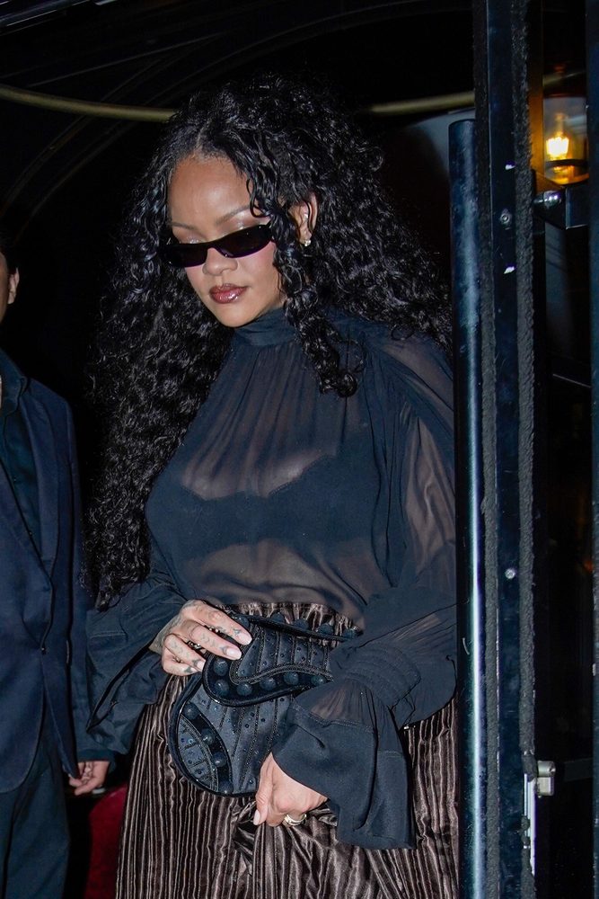 Rihanna See Through Blouse Boobs Paris Night