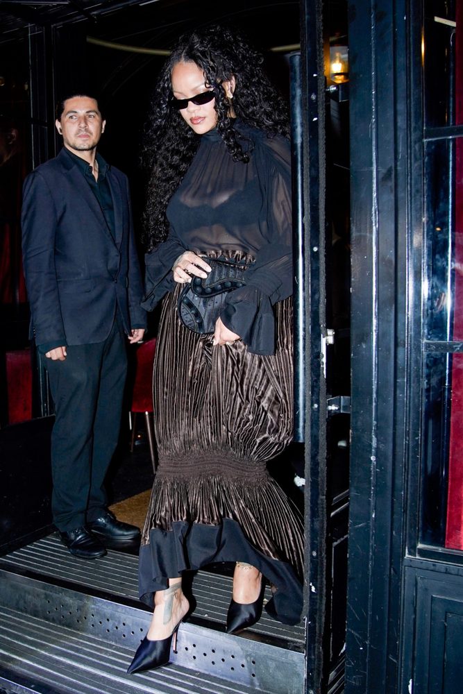 Rihanna See Through Blouse Boobs Paris Night