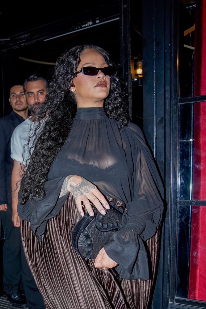 Rihanna See Through Blouse Boobs Paris Night