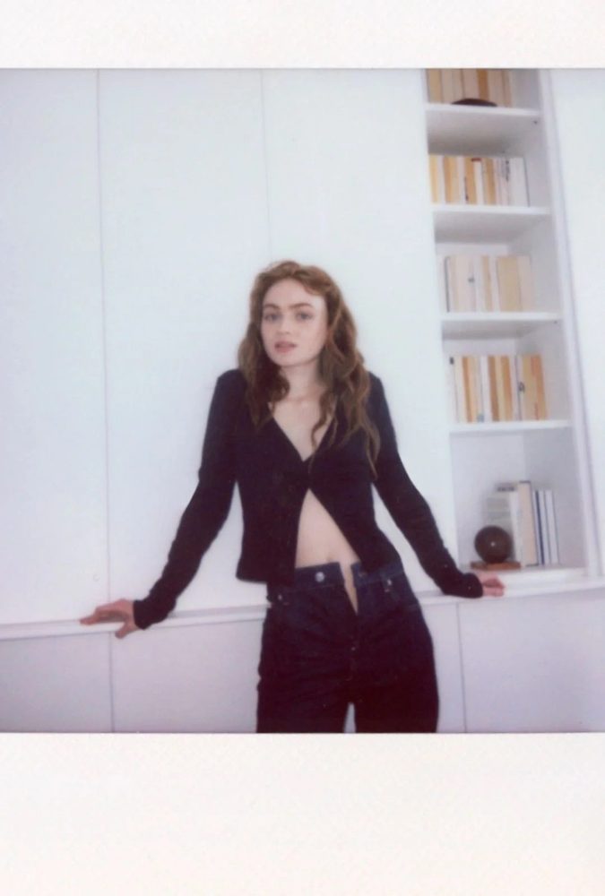 Sadie Sink Sexy Bra Unzipped Jeans Calvin Klein