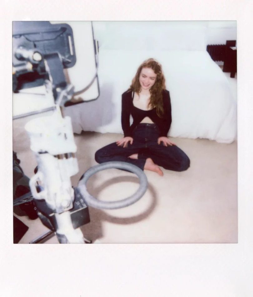 Sadie Sink Sexy Bra Unzipped Jeans Calvin Klein