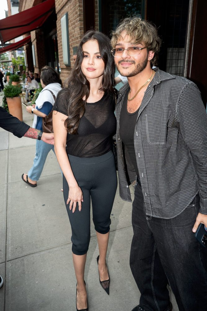 Selena Gomez Sheer Black Top Visible Bra Nyc Street Style