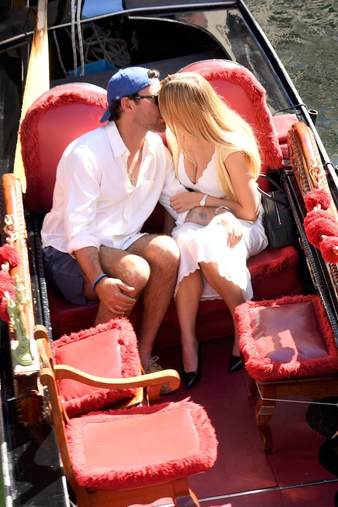 Sydney Sweeney Cleavage Venice Gondola Dress