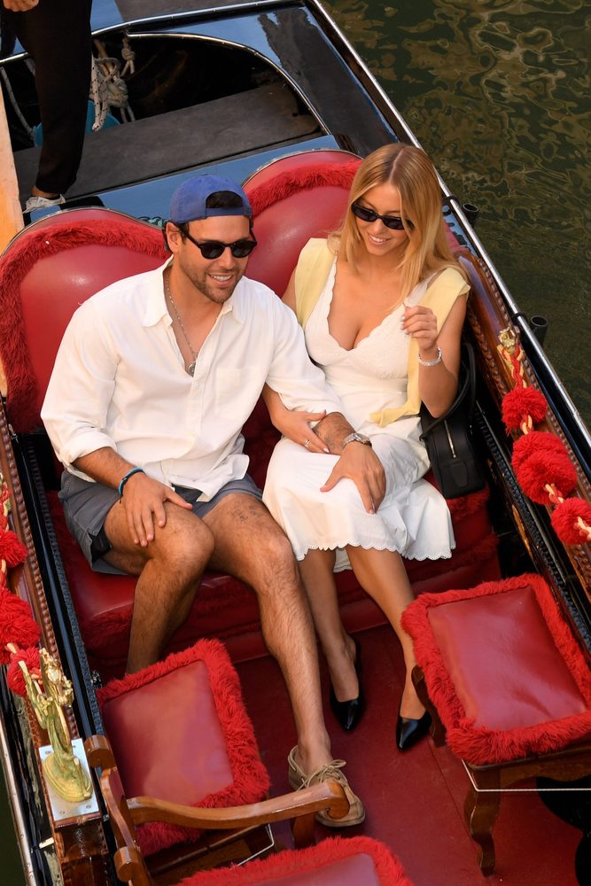 Sydney Sweeney Cleavage Venice Gondola Dress