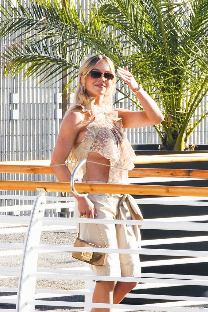 Sydney Sweeney Underboobs Lace Top Venice Film Festival