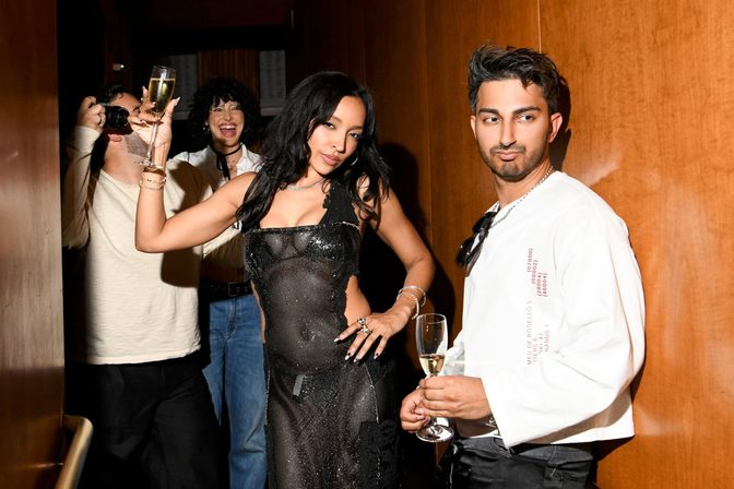 Tinashe Sheer Black Mesh Cutout Dress Popstar Party Nyc