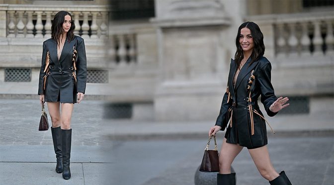 Ana De Armas Sexy Leather Outfit