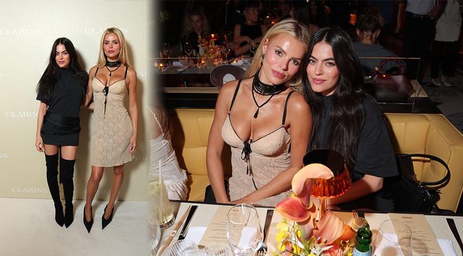 Brooks Nader & Sarah Jane Nader Sizzle in Sultry Lingerie Styles at Paris Clarins Launch Dinner