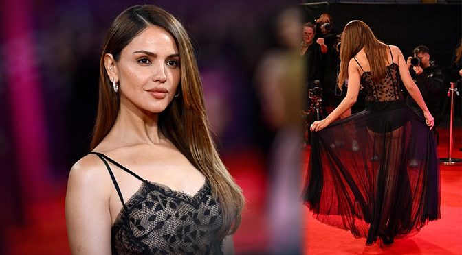 Eiza Gonzalez Unleashes Pure Sensuality in a Translucent Sheer Dress and High-Cut Undies in London