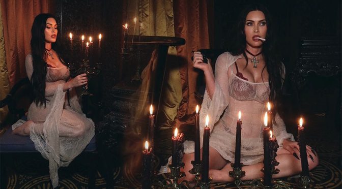 Candle Flames Kiss Megan Fox’s Curves in Amber Asaly’s Gothic Night Shoot