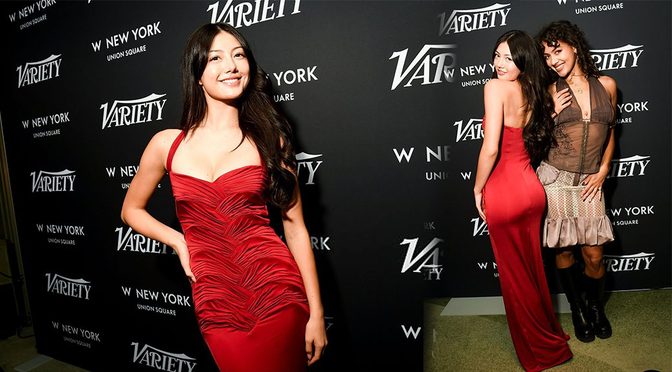 Miku Martineau Sizzles in Body-Hugging Red Dress at Variety’s NYC Party