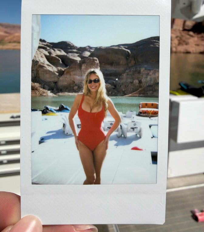 Sydney Sweeney Big Boobs Red Swimsuit