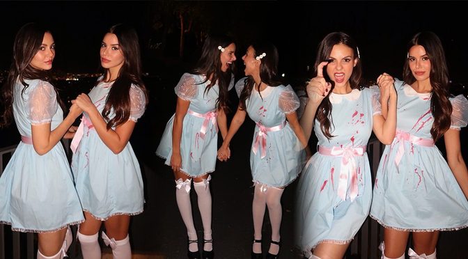 Victoria Justice and Madison Reed Turn Alice in Wonderland Bloody and Bare-Legged for Halloween