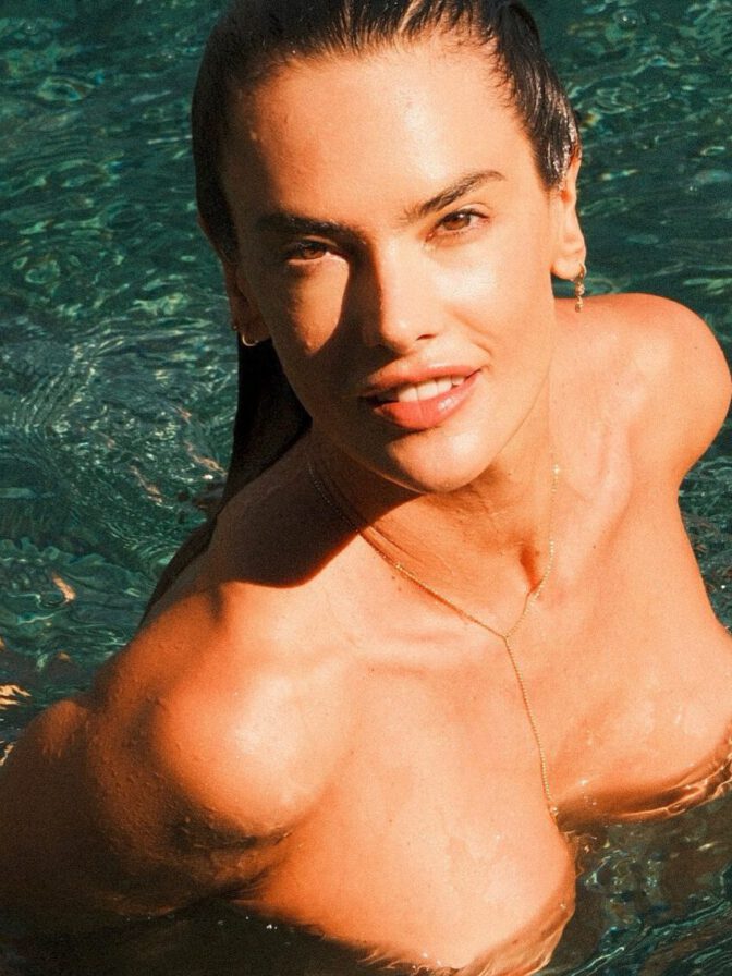 Alessandra Ambrosio Topless Ocean Thong Ass Booty Wet