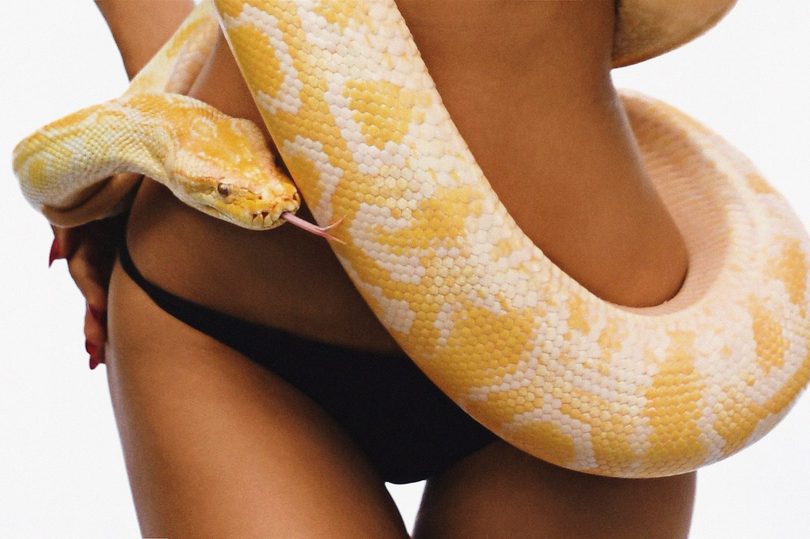 Alexis Ren Topless Python Snake Photoshoot Melissa Cartagena 001