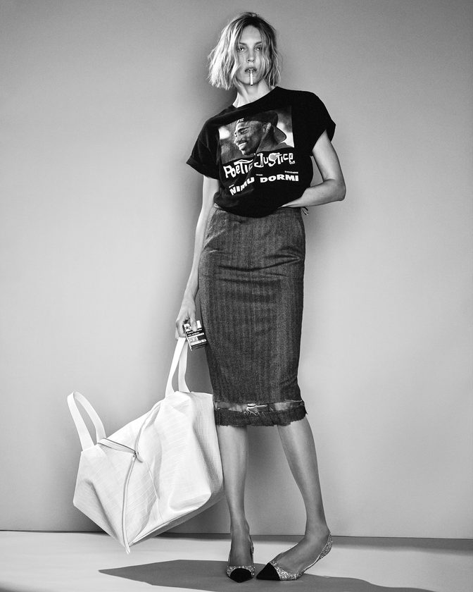 Anja Rubik Topless Sheer Tights Punk Issue Cr Fashion Book