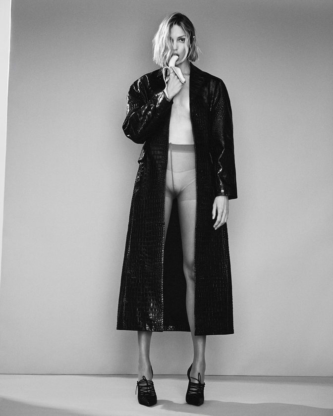 Anja Rubik Topless Sheer Tights Punk Issue Cr Fashion Book