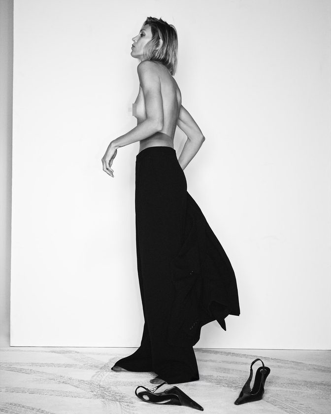 Anja Rubik Topless Sheer Tights Punk Issue Cr Fashion Book